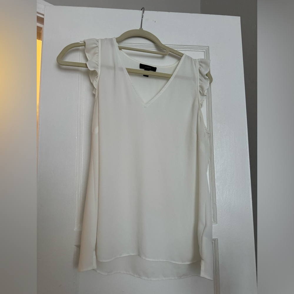 J Crew Ruffle Sleeveless Top